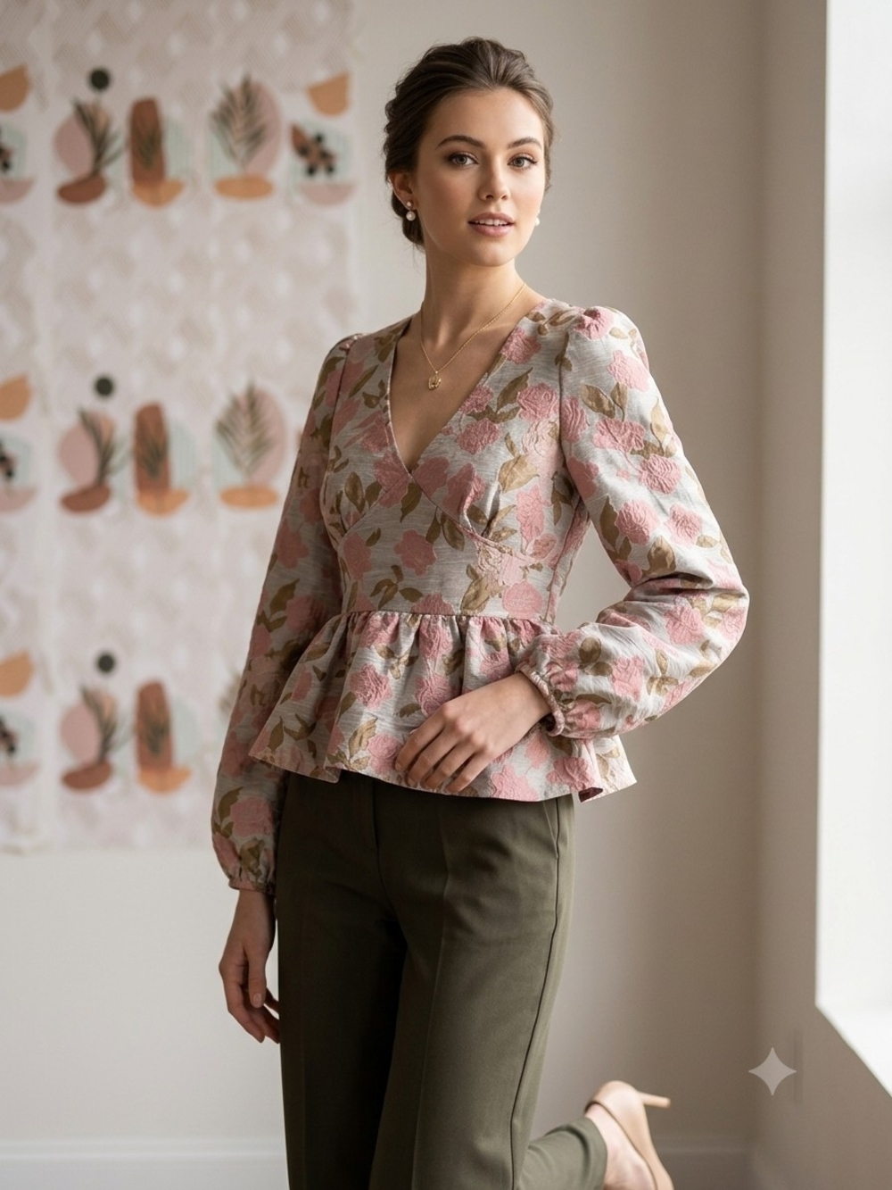 Aiblee Apparel Floral Peplum Top